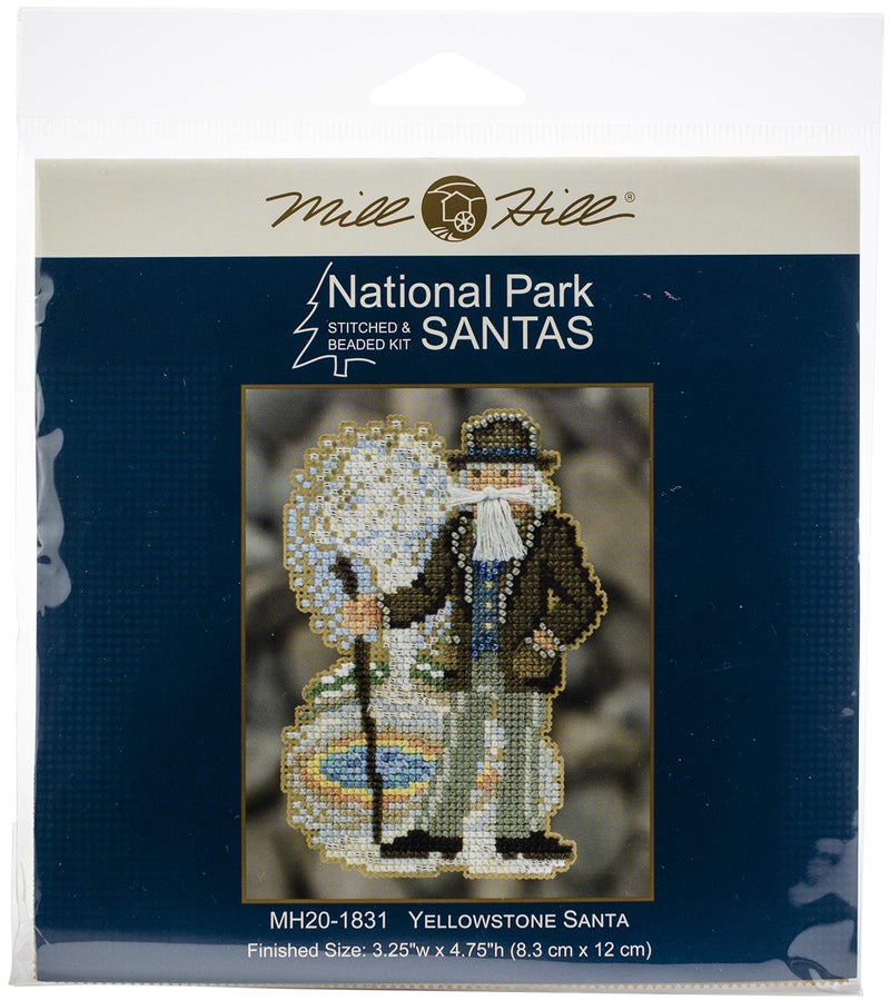 Yellowstone Santa Beaded Counted Cross Stitch Ornament Kit Mill Hill 2018 National Park Santas MH201831